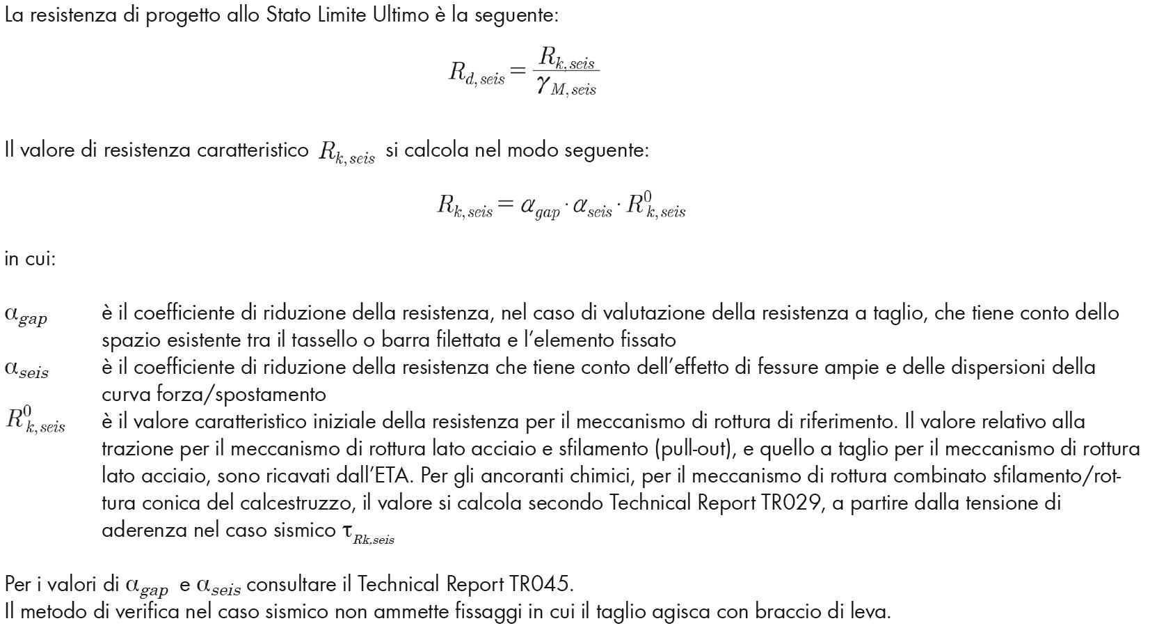 Tassello chimico resistenza