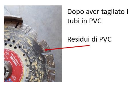 tubi in pvc - disco diamantato